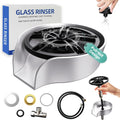 Glass Rinser for Kitchen Sink, High Pressure 360 Degree Rotating Spout Glass Rinser with Pull-out Spray Gun Design