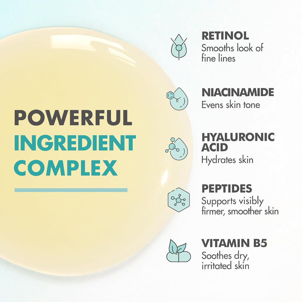 Retinol Serum for Face with Vitamin C, Peptides & Hyaluronic Acid | Anti-Aging Face Serum for Fine Lines, Uneven Skin