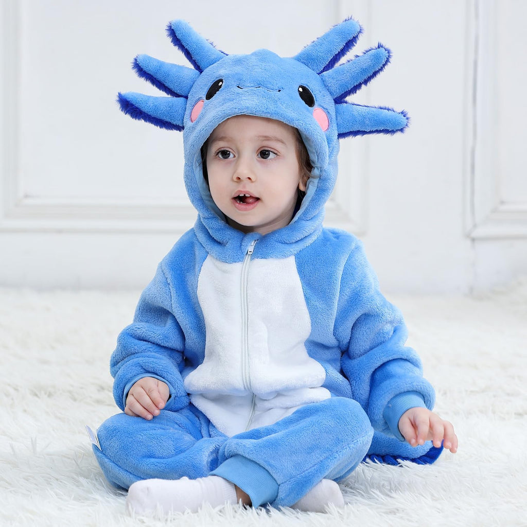 Baby Axolotl Halloween Costumes For Kids Infant Toddler Boys Girls Cute Animal Onesie Pajamas Costume Outfit