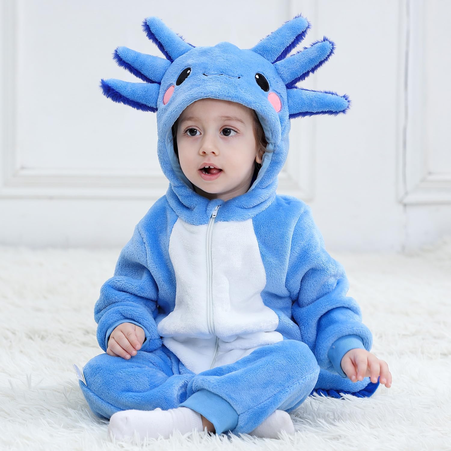 Baby Axolotl Halloween Costumes For Kids Infant Toddler Boys Girls Cute Animal Onesie Pajamas Costume Outfit