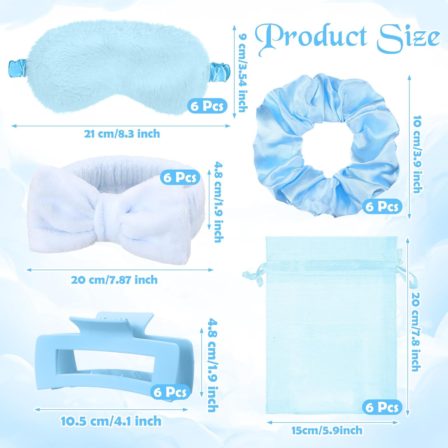 36 Pcs Spa Party Favor Set for Women, 6 Sets Sleepover Party Gift | Folding Pocket Mirror Hair Brush, Bow Headband
