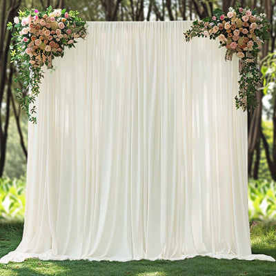 10x10ft Wrinkle Free Ivory Backdrop Curtain for Parties Soft Fabric Drapes Wedding Ivory Curtain Backdrop for