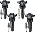 Ignition Coil Pack UF652 and Iridium Spark Plug 93815 Compatible with Hyundai Accent 2012-2020 Hyundai Veloster 2013