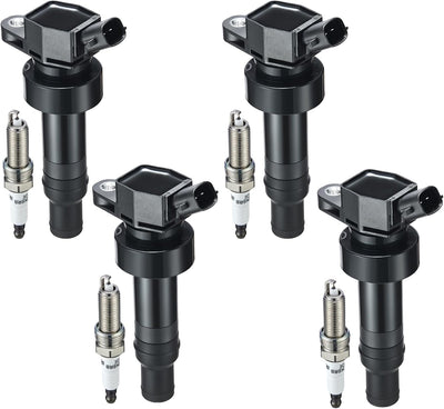 Ignition Coil Pack UF652 and Iridium Spark Plug 93815 Compatible with Hyundai Accent 2012-2020 Hyundai Veloster 2013
