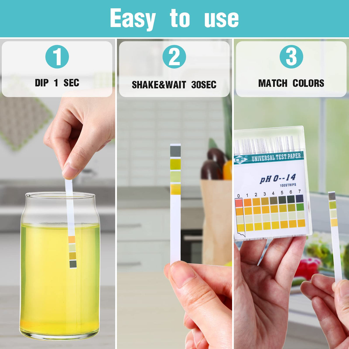 400 Strips Plastic pH Test Strips, Universal pH 0-14