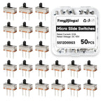 50PCS Micro SPDT Slide Switch 1p2t Mini Toggle ON Off Switches 2Position 3Pin SS12D00-G3