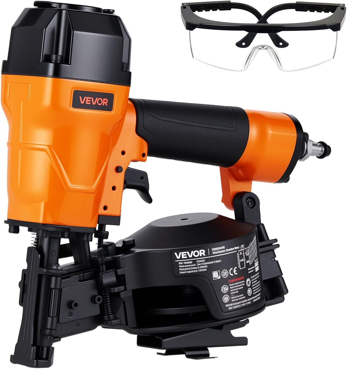 Air Roofing Nailer CN45C, 3/4" to 1-3/4" 15 Degree Roofing Nail Gun with Two Firing Modes & Tool-Free Depth