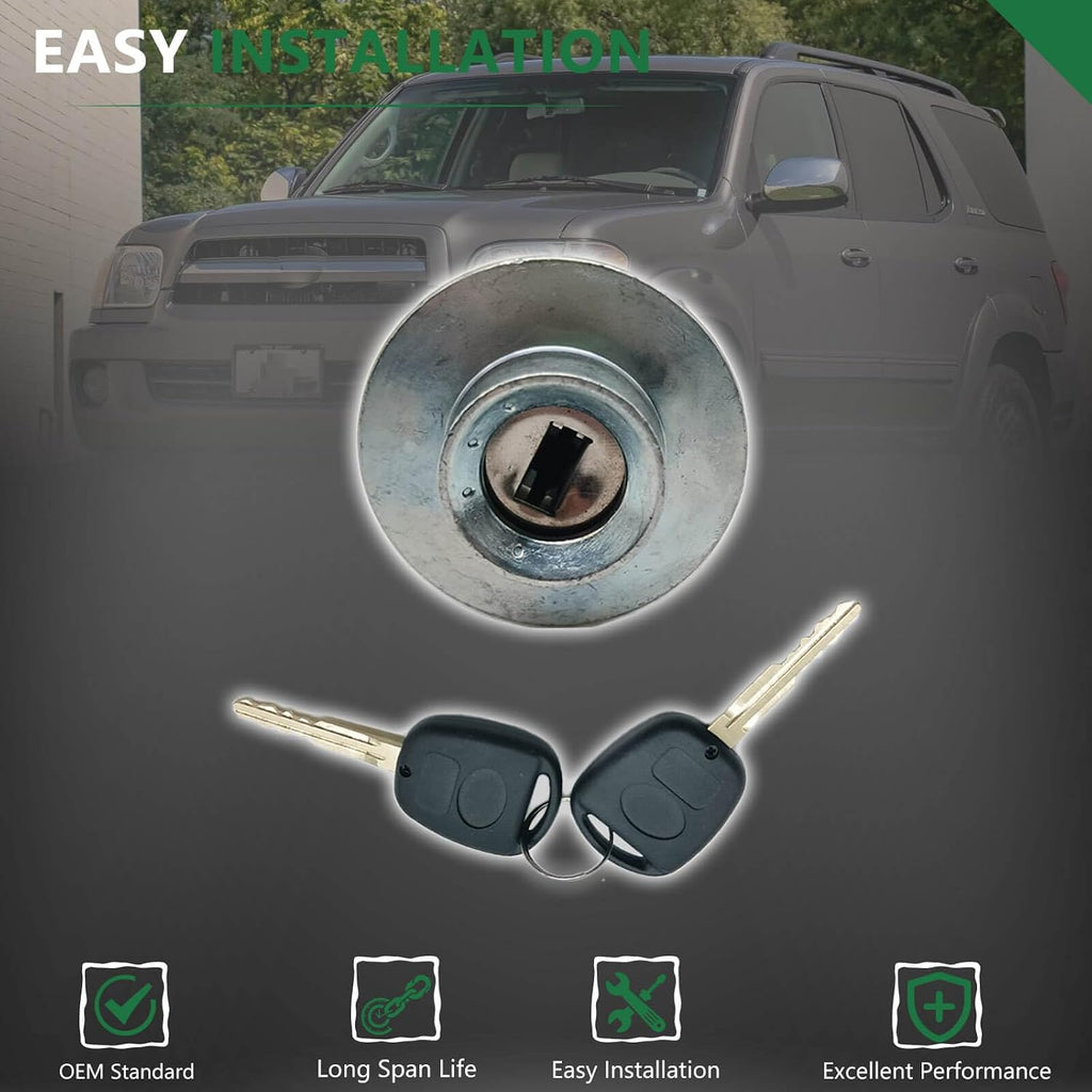 89703-33070 Ignition Lock Cylinder Switch with 2 Keys,Ignition Switch Lock Compatible with Toyota Sequoia 2001-2007/ Tundra 2003-2006/ Fj Cruiser 2007-2014 and More, Replace 8970333070 69052-34040