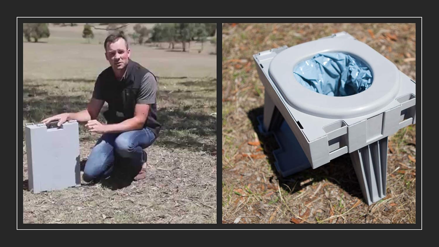 GO Anywhere Complete Portable Camping Toilet with 3 Waste Kits | For Camping, Hunting, Fishing - Kit includes Waste