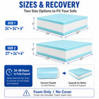 Couch Cushion Replacement, 24 x 24 x 6 in, 3-Layer High-Density Memory Foam Insert for Sofa, Chair and Bench