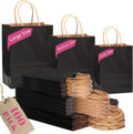100-Packs Black Paper Gift Bags with Handles Bulk Assorted Sizes(33pcs Large 13", 33pcs Medium 11", 34pcs Small 8")