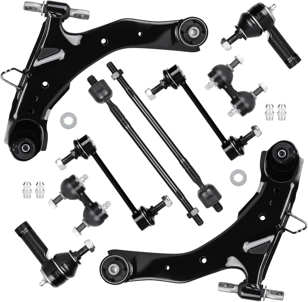 10 PCS Set Front Lower Control Arm fit for Hyundai Elantra 2001-2006 Suspension Kit With Ball Joint Tie Rod Ends Sway Bar End Link