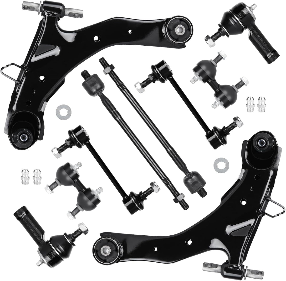 10 PCS Set Front Lower Control Arm fit for Hyundai Elantra 2001-2006 Suspension Kit With Ball Joint Tie Rod Ends Sway Bar End Link