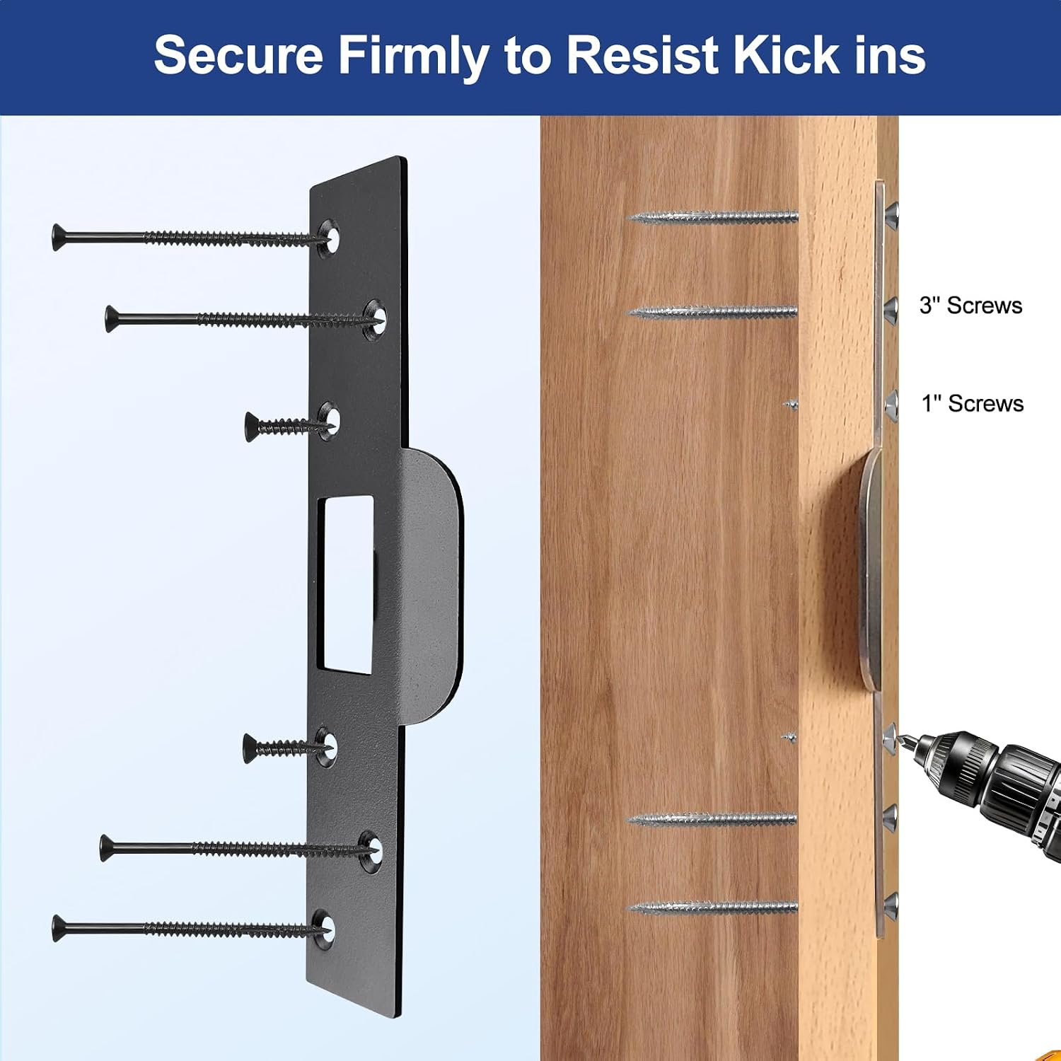Extra-Long Door Strike Plate, Extended Length/Height