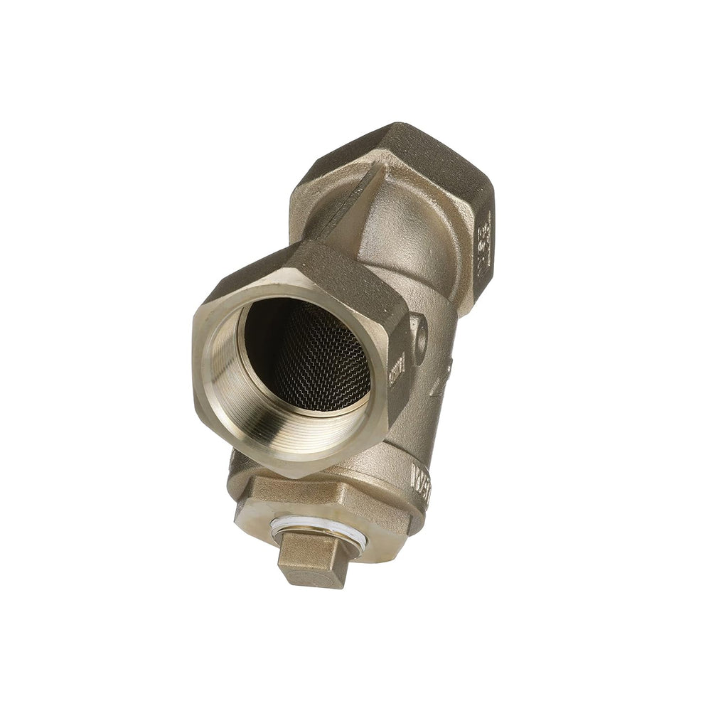 2 in Bronze Wye Pattern Strainer, Thread, 20 Mesh Screen, Tapped Retainer Cap, Closure Plug
