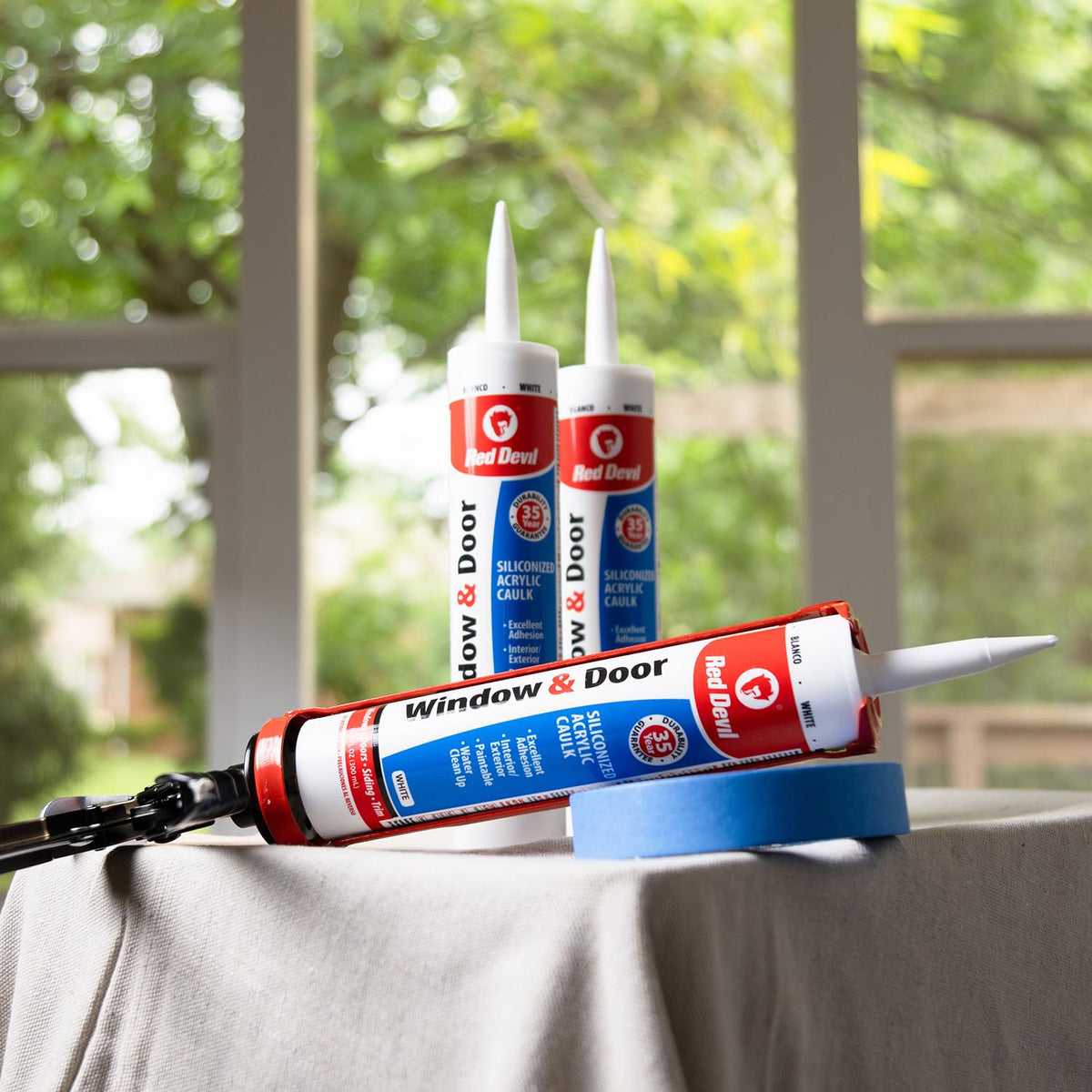 0876 Window & Door Silicon Acrylic Clear Caulk, Waterproof, 10.1 oz, Pack of 1, Made in USA