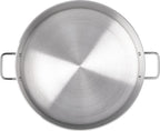 15 qt. Heavy Weight Aluminum Brazier 6 mm Thickness- Brazier with Riveted Handles Perfect for Roasting Sauteing