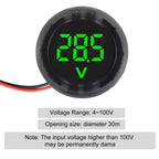 DWEII 5PCS DC 4-100V LED Digital Display Circular Two-Wire Voltmeter DC Digital Voltmeter Head Display Reverse Connection Protection