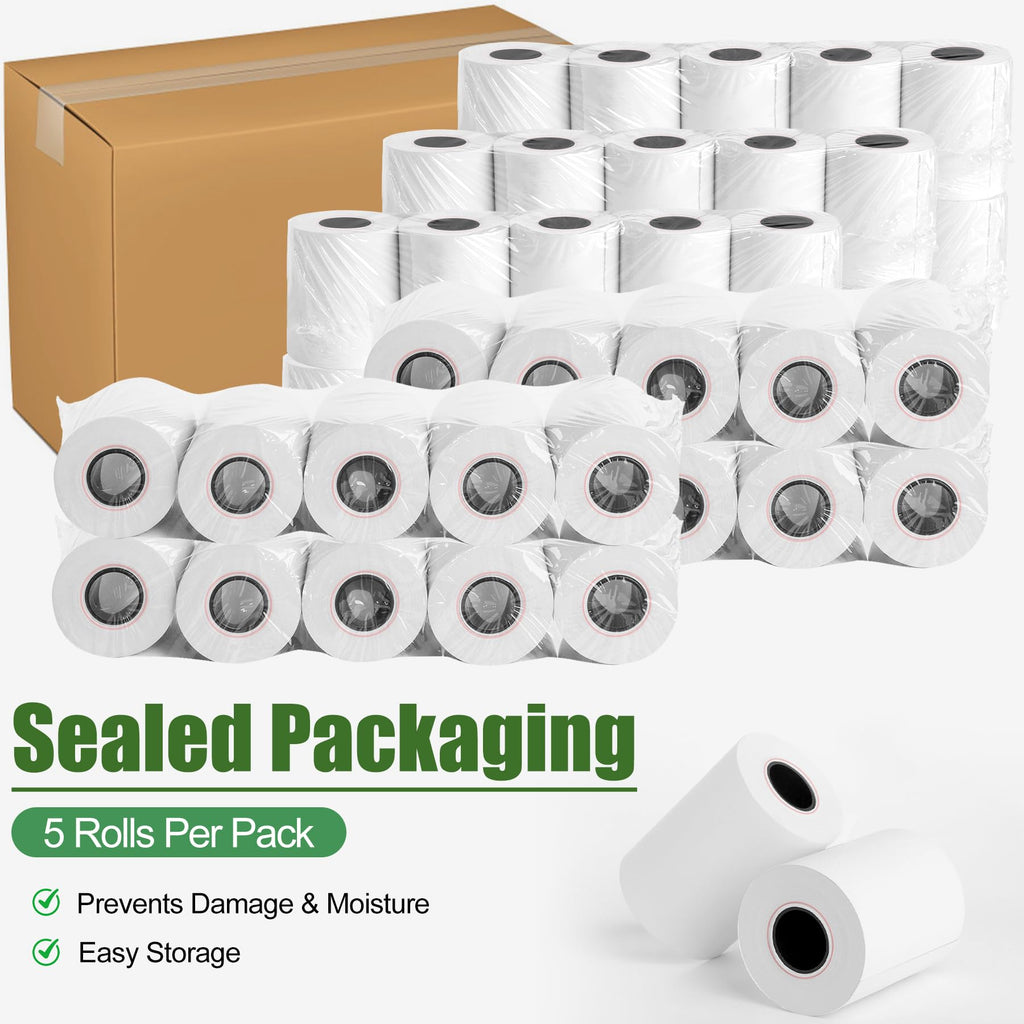 (50 Rolls) 2 1/4" x 50' thermal paper rolls