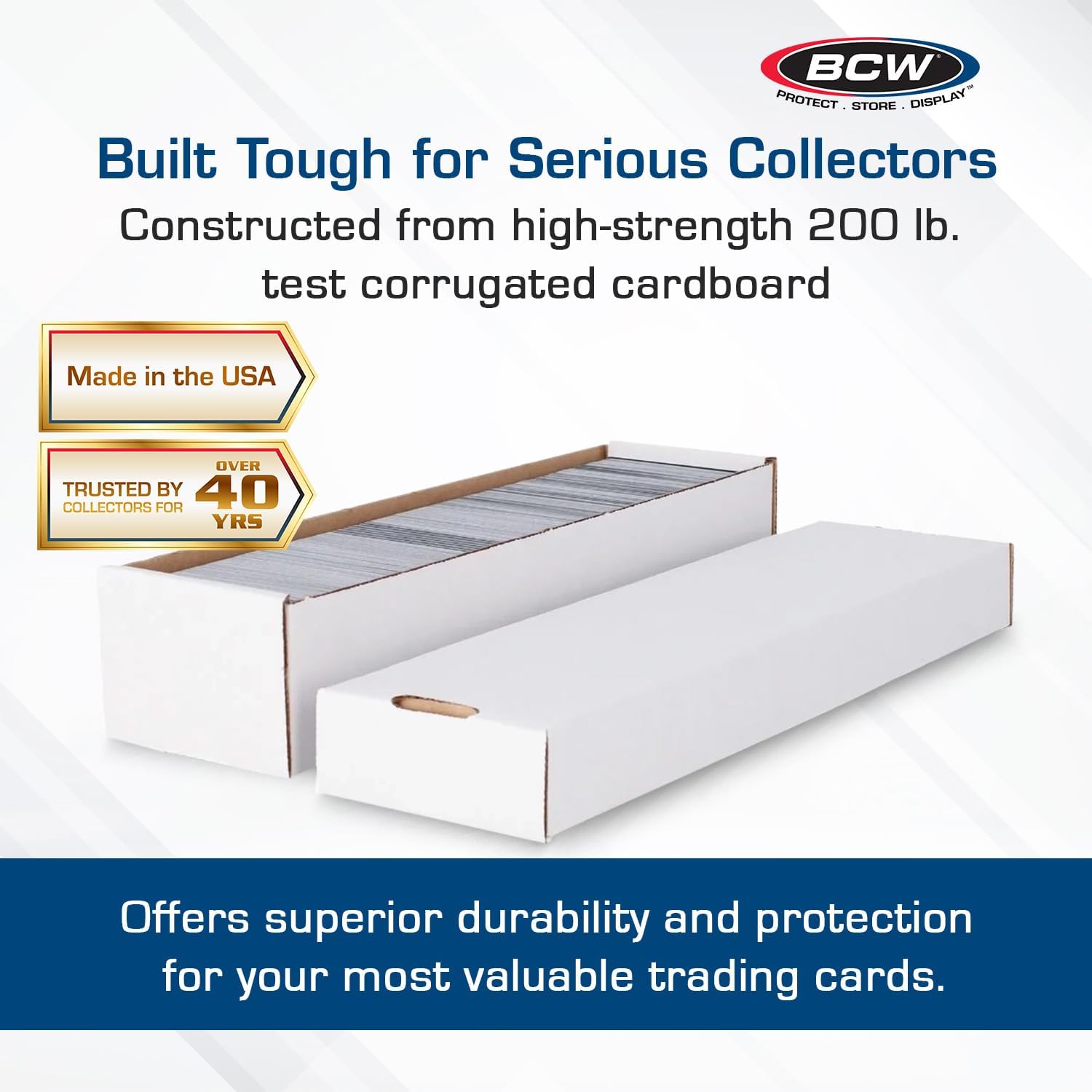800 Count Trading Card Storage Box with Removable Lid | Durable 2-Piece Cardboard Card Organizer for Sports, MTG &