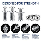 BOXOB 90pcs Button Rivet Locking Nuts Set with M4 M5 M6