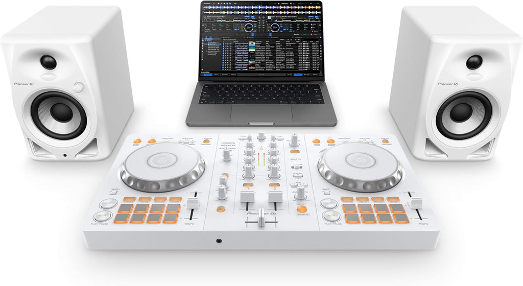 DDJ-FLX4 2-Channel DJ Controller, 16 Pads, White | For learners and improvers in white, 2-channel 2-deck controller