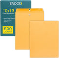 10 x 13 Clasp Envelopes – 500 Pack Brown Kraft Catalog Envelopes with Clasp Closure & Gummed Seal – 28lb Heavyweight