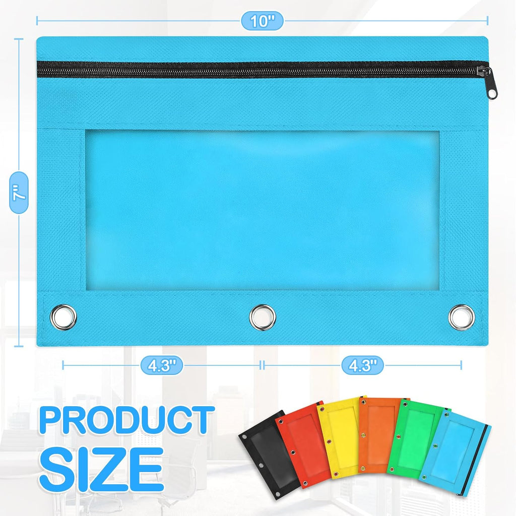 72 Pack Pencil Pouch Bulk, Pencil Pouches for 3 Ring Binder, Zipper Pencil Pouch Bulk for School, Home and Office