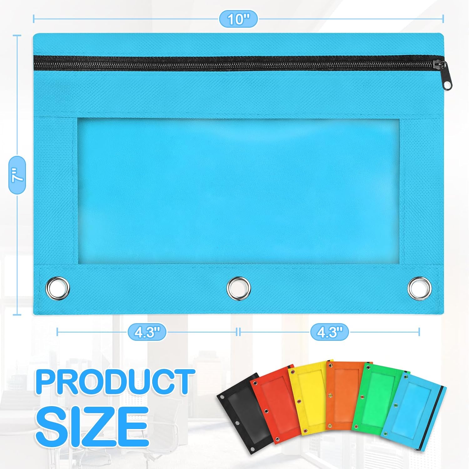 72 Pack Pencil Pouch Bulk, Pencil Pouches for 3 Ring Binder, Zipper Pencil Pouch Bulk for School, Home and Office