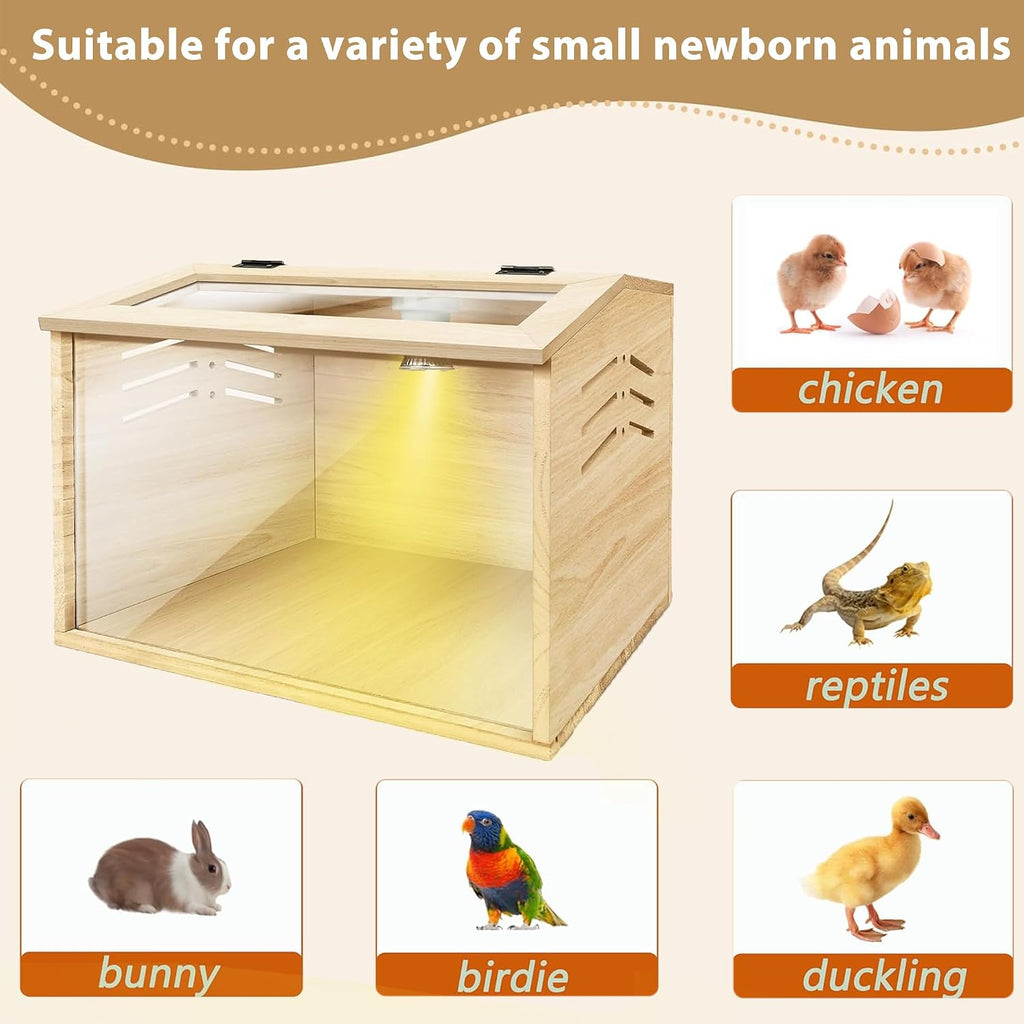 Chicken Brooder Box,Chick Brooder with Heat Lamp,16X12X12 in