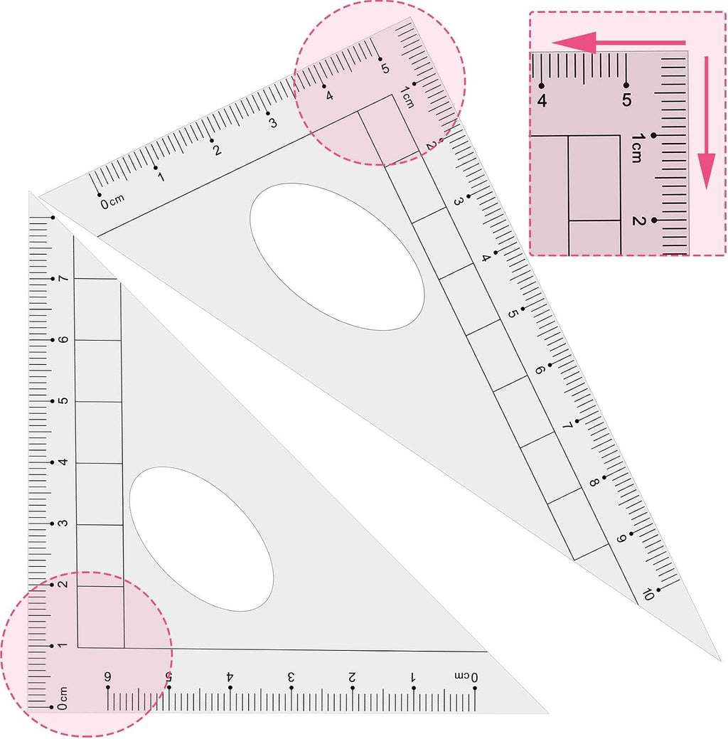 Geometry Set Maths Compasses for Grade Students Back to School Supplies with Compasses Protractor in Carry Case, Pink