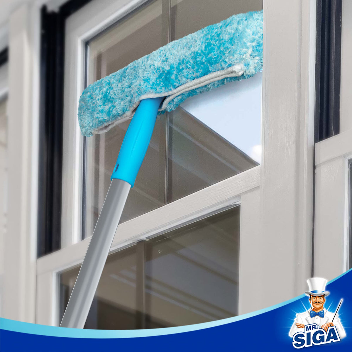 Window Squeegee Extension Pole, 4 Pieces Aluminum Pole, 54.3 inch