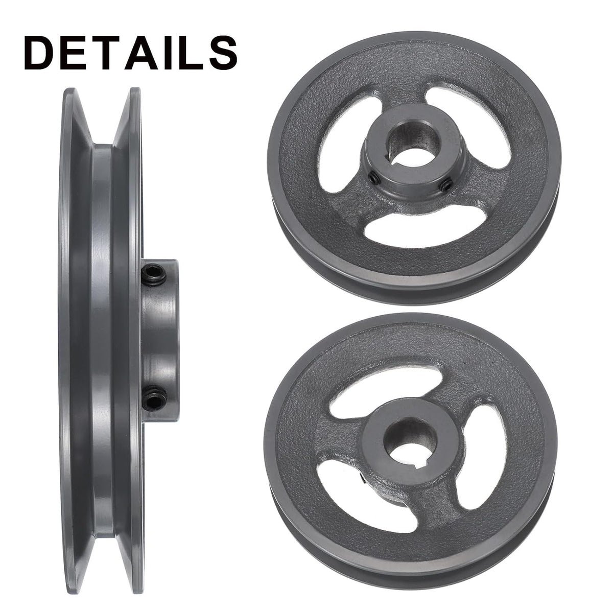 uxcell BK60-1 V-Belt Sheave 1"Bore 5.75"OD Single Groove Web Sheave Bored-to-Size Sheave, Cast Iron, Belt Section for 3L or B Belt