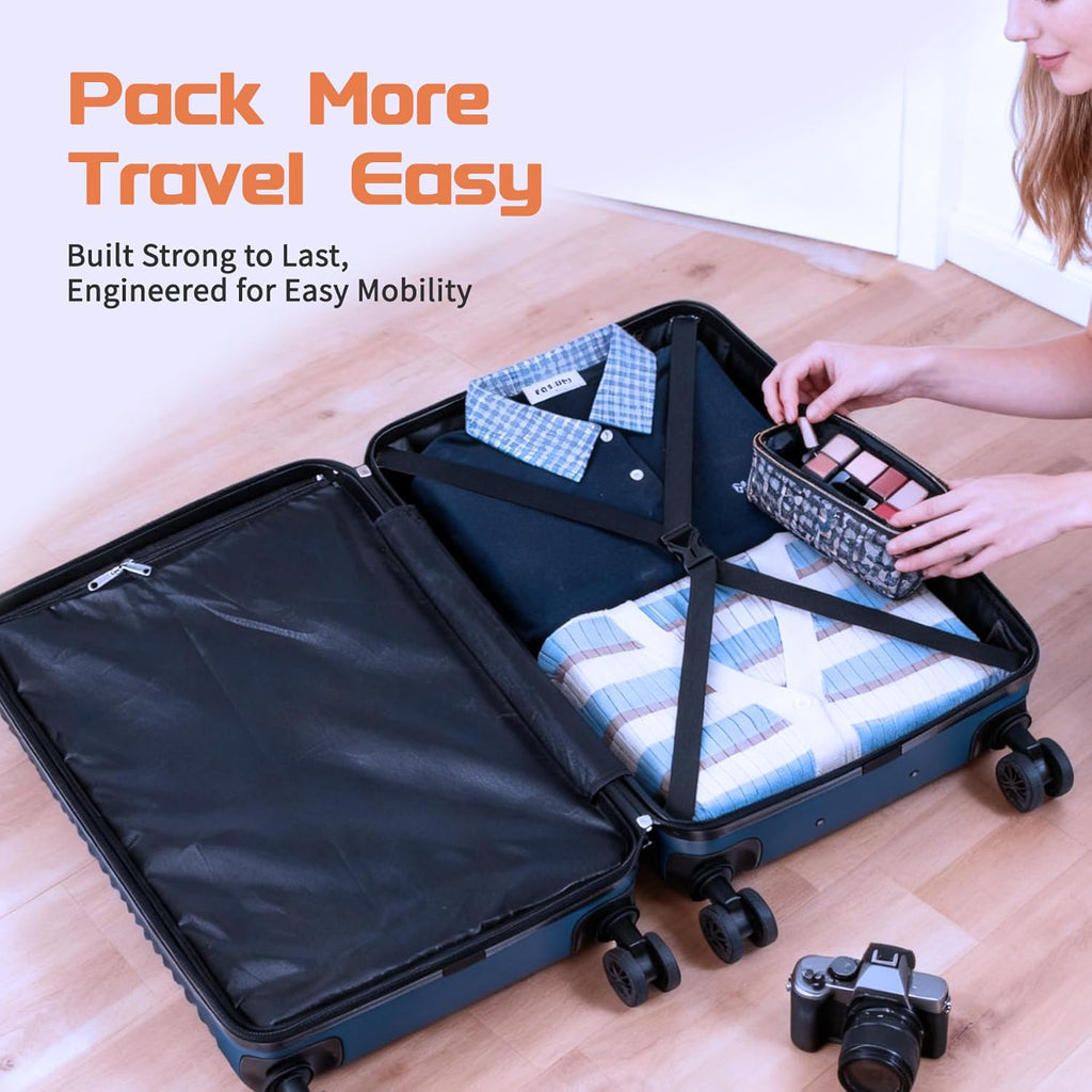 Luggage Sets 3 Piece, ABS Suitcase Set (20/24/28), Hardside luggage with Spinner Wheels, Travel Luggage,14x8x9
