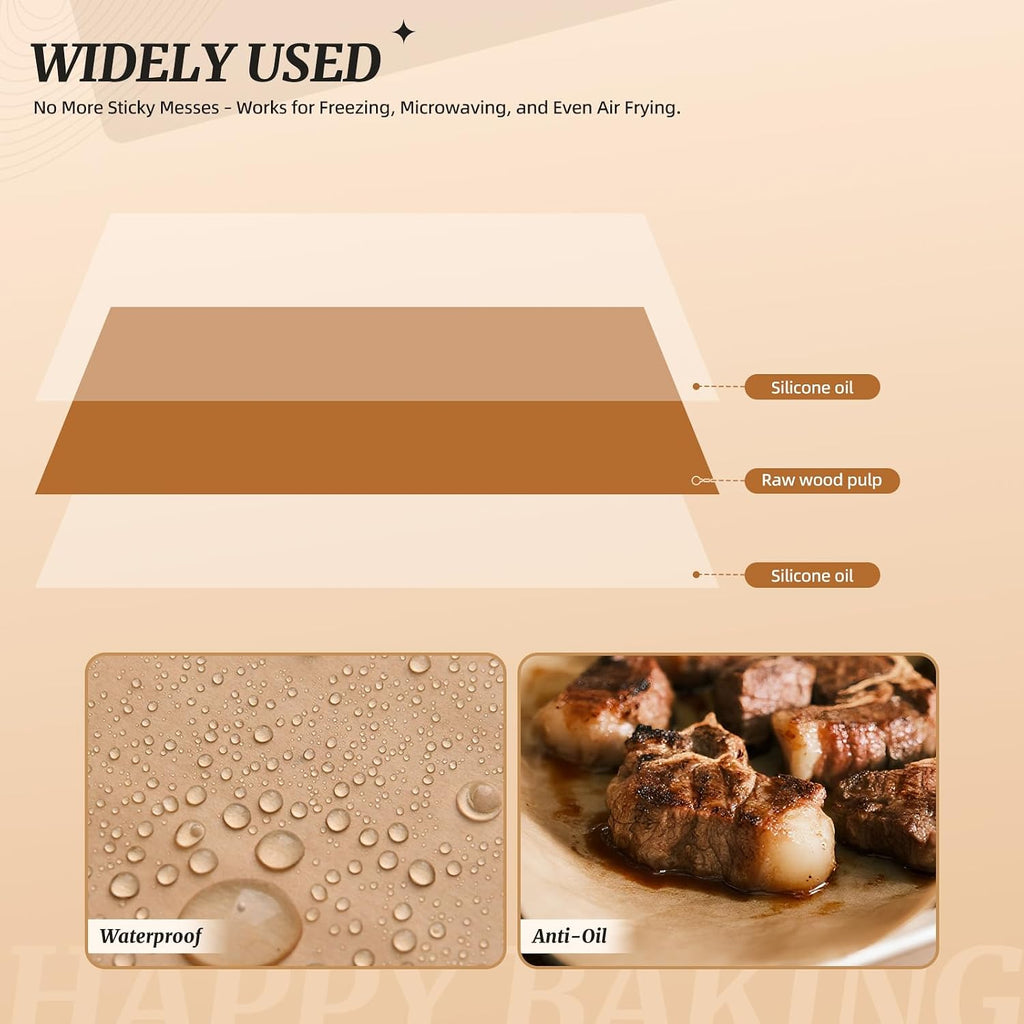200 Pcs Parchment Paper Sheets 9x13 Inches, Pre Cut Parchment Paper Sheets for Baking, Bread, Cakes, Cookies
