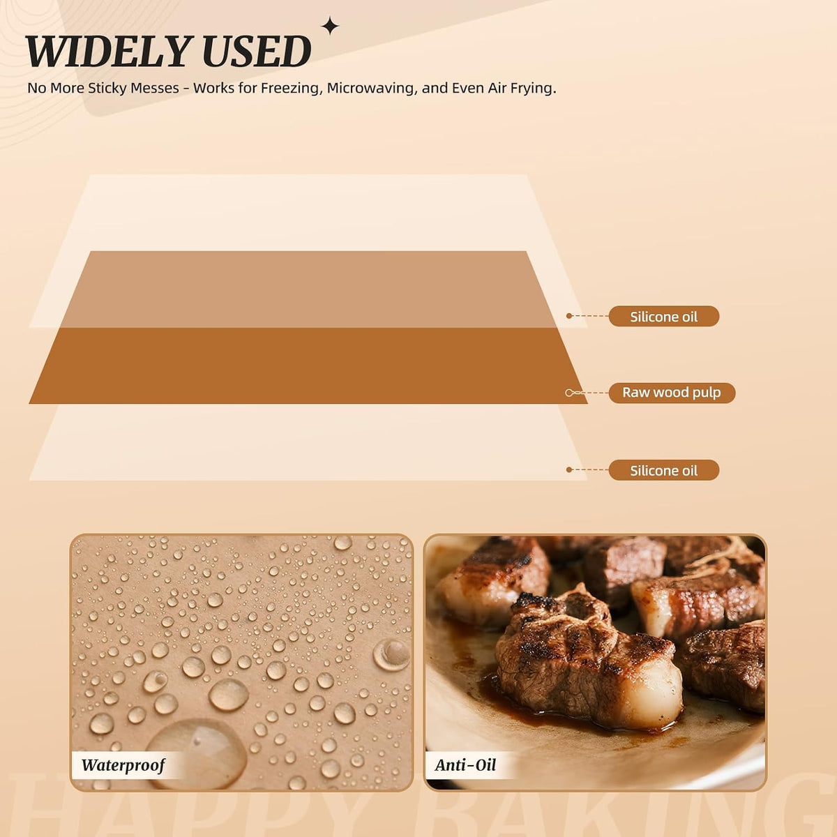200 Pcs Parchment Paper Sheets 9x13 Inches, Pre Cut Parchment Paper Sheets for Baking, Bread, Cakes, Cookies