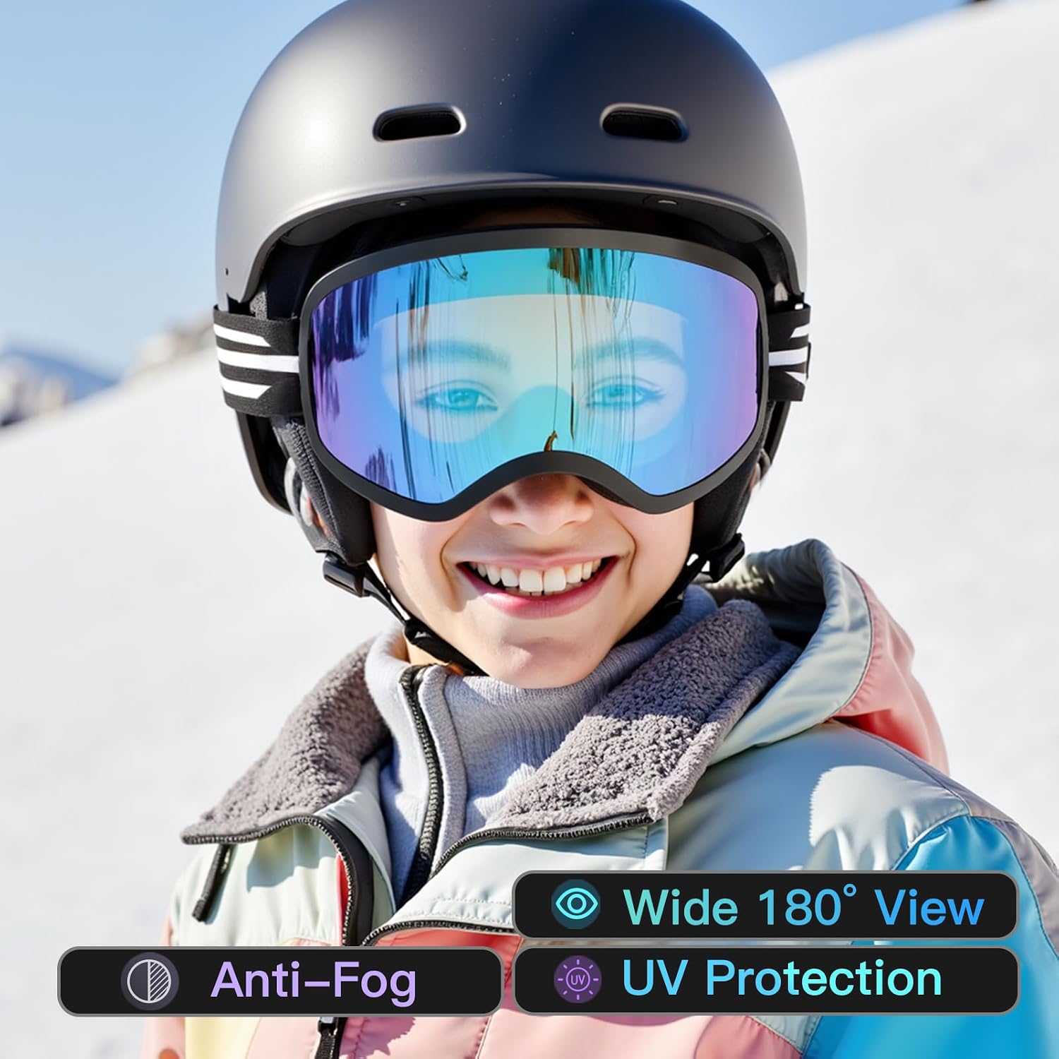 Kids Ski Goggle, Snow Ski Goggles for Kids Youth Teens Boys and Girls from 5-14