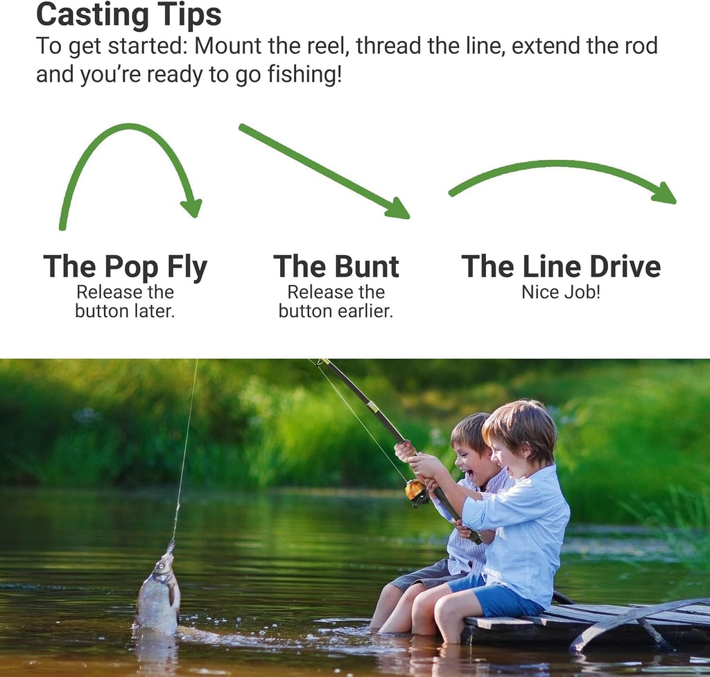 Kids - Toddler Fishing Pole & Tackle Box, Beginner Combo kit, for Ages 5-12