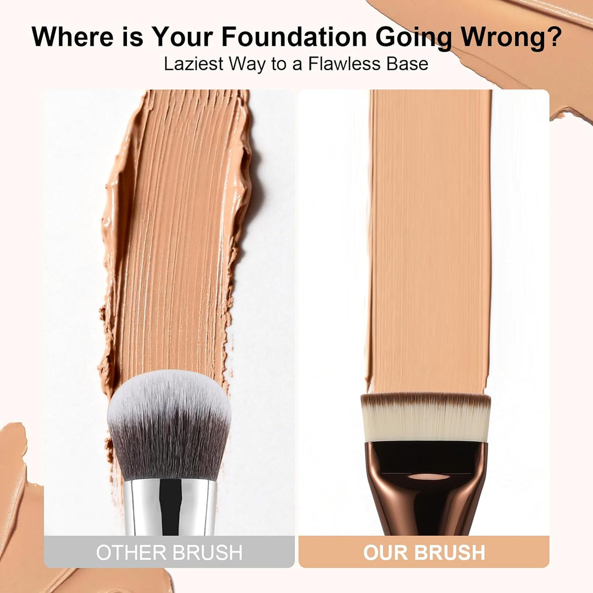 Flat Foundation Brush, Korean Spatula Foundation Brush with Dense Bristles, Professional Face Makeup Brush for Liquid