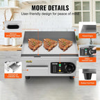 Commercial Electric Griddle, 14", Countertop Flat Top Griddle