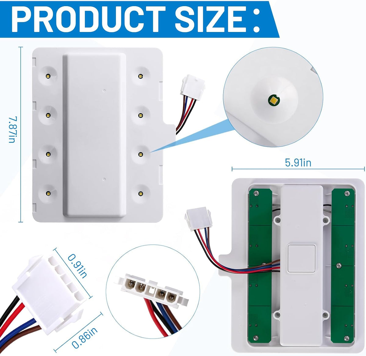WRX735SDBM03 WRX735SDBM00 Refrigerator LED Light Assembly