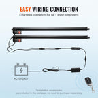 VEVOR 2PCS Linear Actuator Kit, 30 Inch High Speed 0.35"/s Linear Motion Actuator 110V, 220lbs/1000N Linear Actuator for TV/Table/Sofa Lifting, IP54 Protection - Wireless Remote Control Included