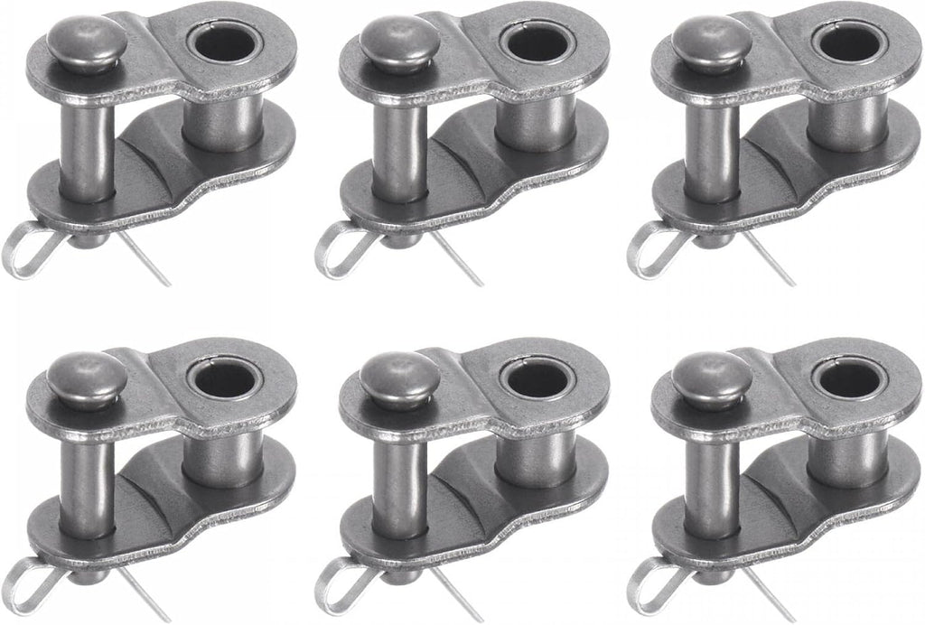 uxcell 6Pcs #25 Chain Offset Half Link Roller, 1/4" Pitch Carbon Steel, Standard Chain End Connector Split Links for 04C Chain