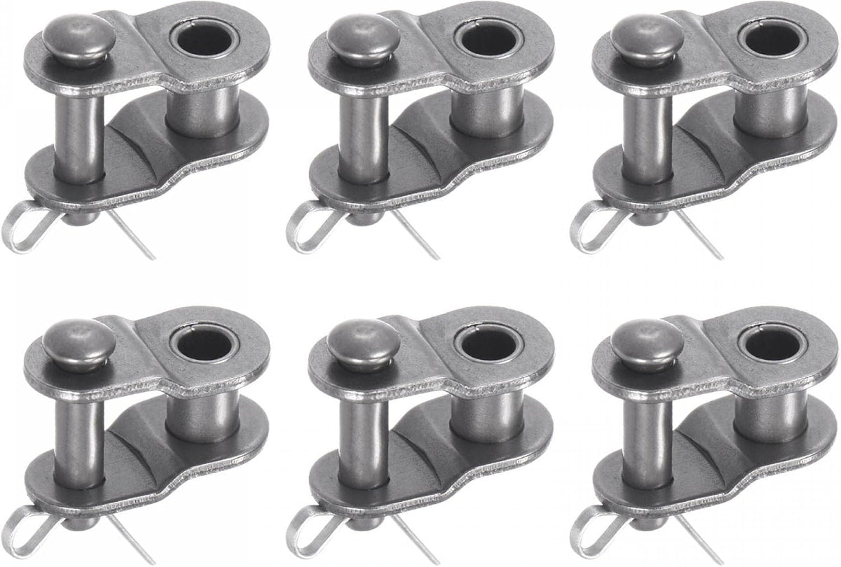 uxcell 6Pcs #25 Chain Offset Half Link Roller, 1/4" Pitch Carbon Steel, Standard Chain End Connector Split Links for 04C Chain