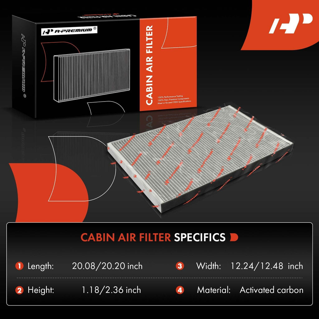 A-Premium 2-Pack Cabin Air Filter w/Activated Carbon Compatible with Tesla