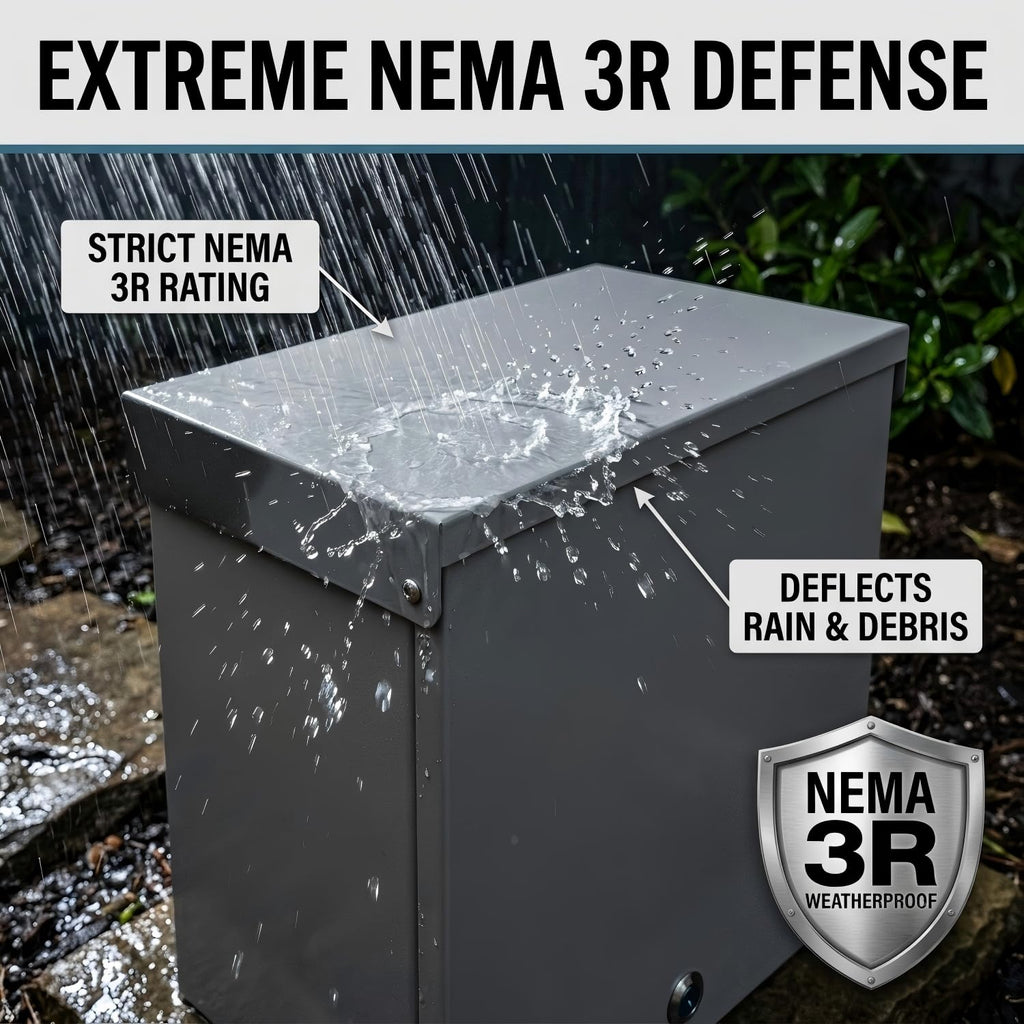 12x10x6in NEMA 3R Electrical Junction Box 0.8mm Steel for Security