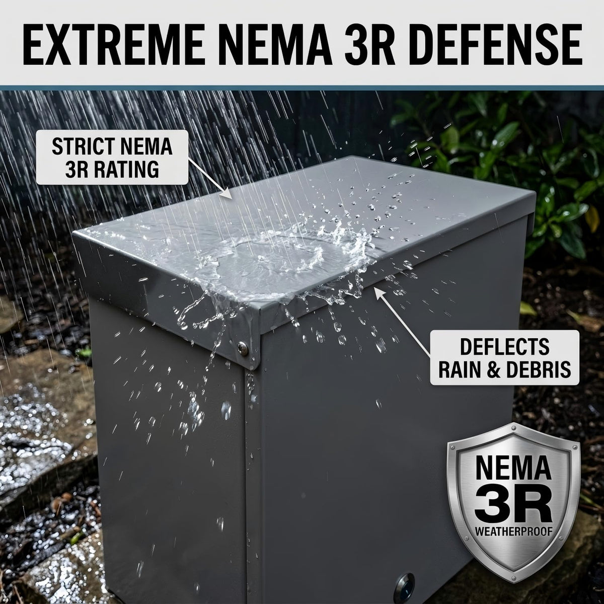 12x10x6in NEMA 3R Electrical Junction Box 0.8mm Steel for Security