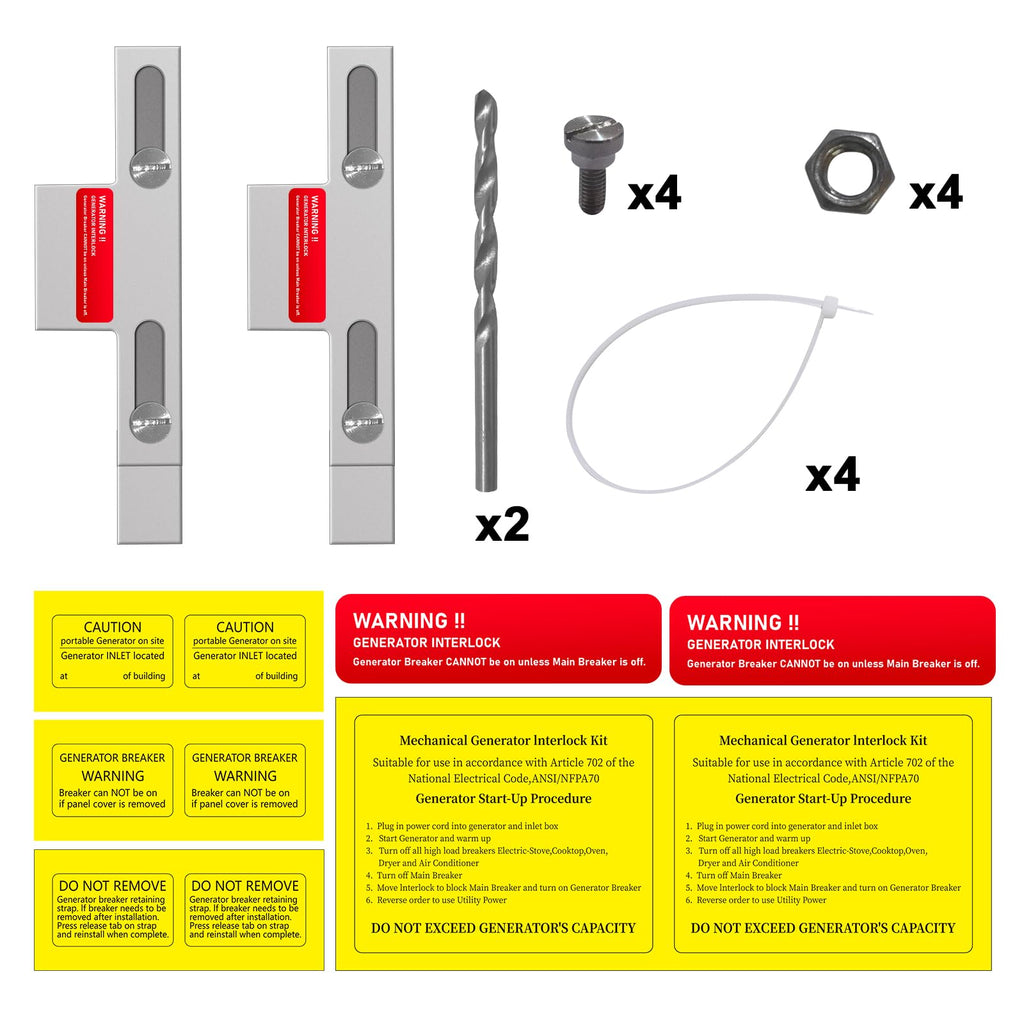 QYZZRS 2 Set Generator Interlock Kit Compatible with Eaton Cutler