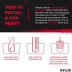 E-Z LOK Thread Insert, 8-32 Internal, 0.3125-18 External, 10 ct