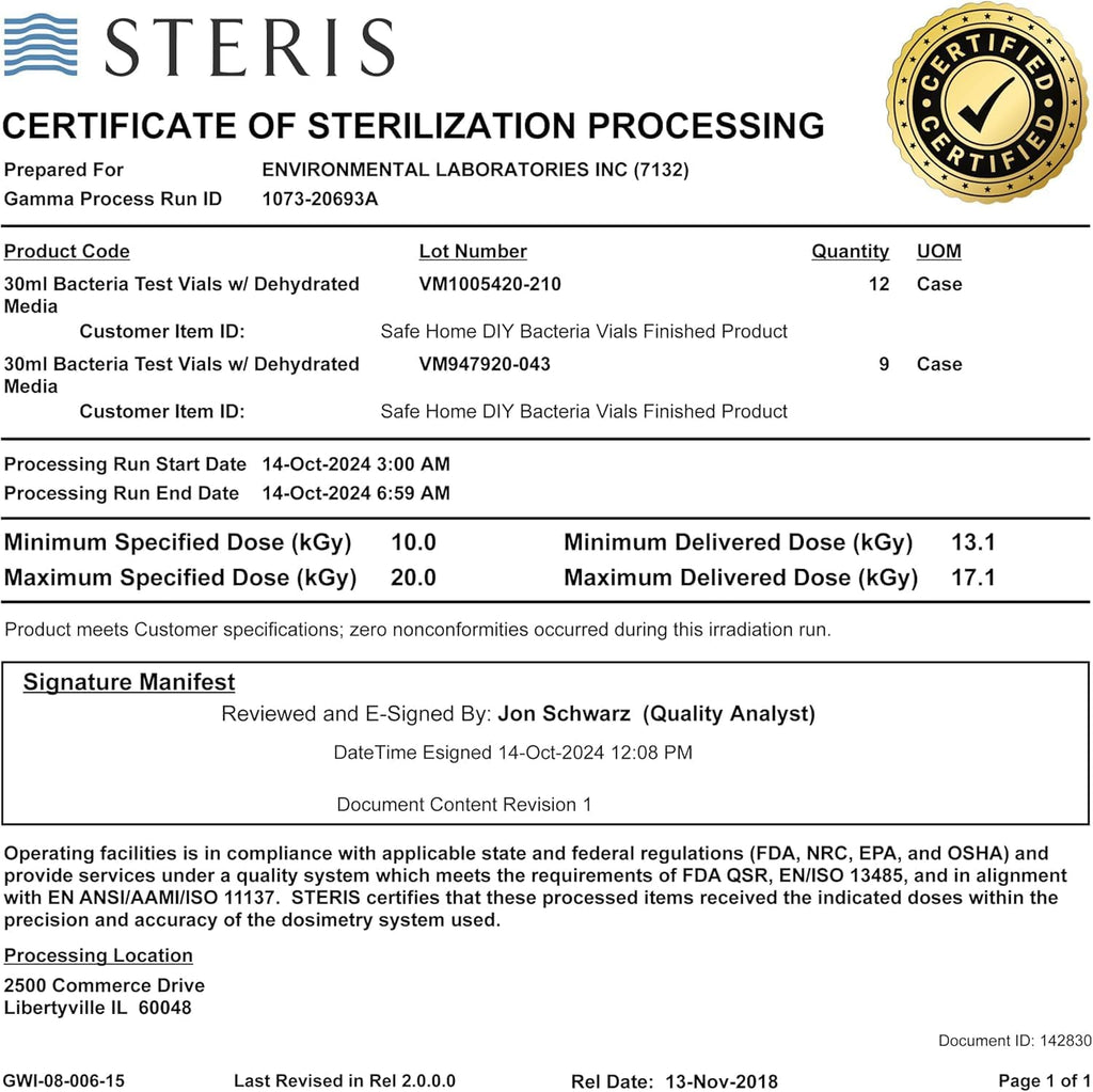 DIY Bacteria in Water Test Kit – Results as Fast as 6 Hours – Detects 50 Different Species of Coliform Bacteria – EPA